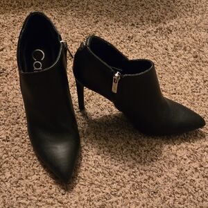 Calvin Klein Black Pointed Toe Heeled Boots
